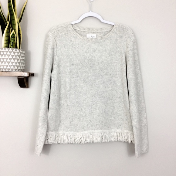 Lou & Grey Sweaters - Lou & Grey Fringe Hem Wool Blend Chunky Sweater